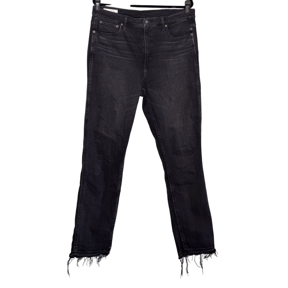 Gap Vintage Slim High Rise Frayed Hem Jeans 33 inch Size 16 Tall